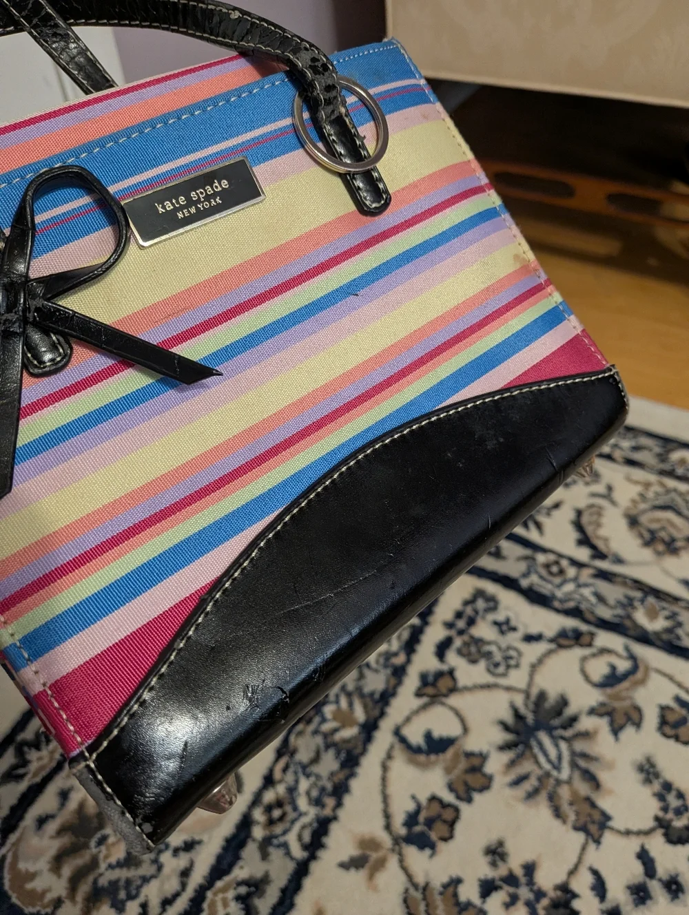 kate spade Multicolor Striped Canvas Tote